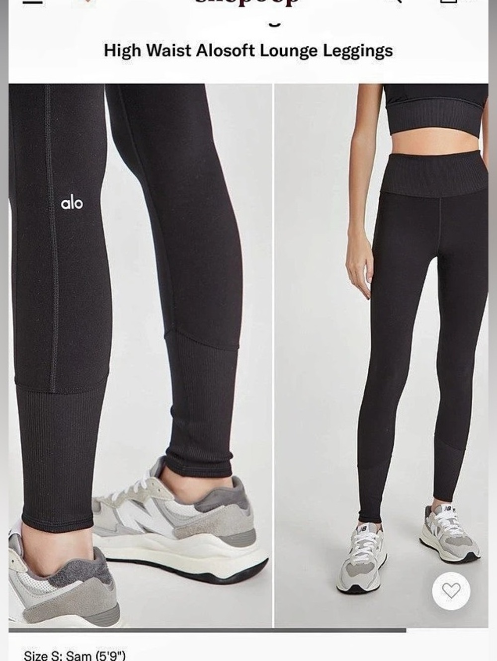 Alo High Waist Alosoft Lounge Leggings Black Small Yoga Workout Pilates